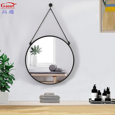 Decoração de casa redonda Espelho de estrutura de plástico para banheiro Decorativo estilo antigo vintage