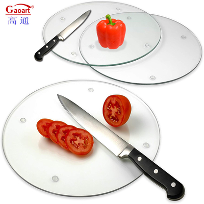 Tabela de corte de vidro temperado personalizada com pés antiderrapante perfeita para preparação de alimentos