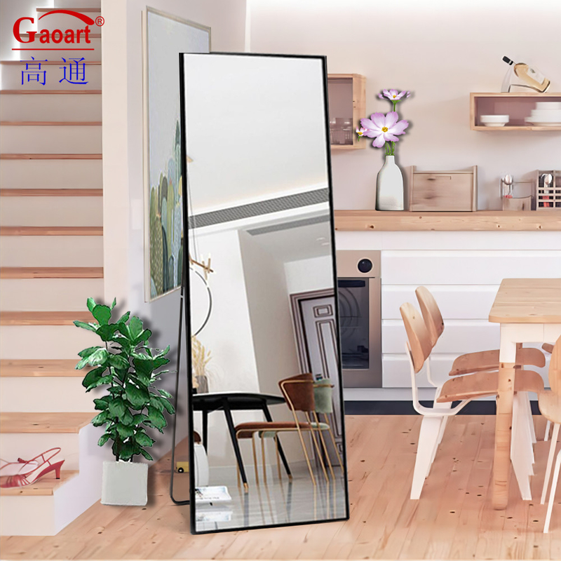 Dimensão personalizada Arco grande de pé para cima Ouro Led Casa Decoração com espelho de pé para sala de estar