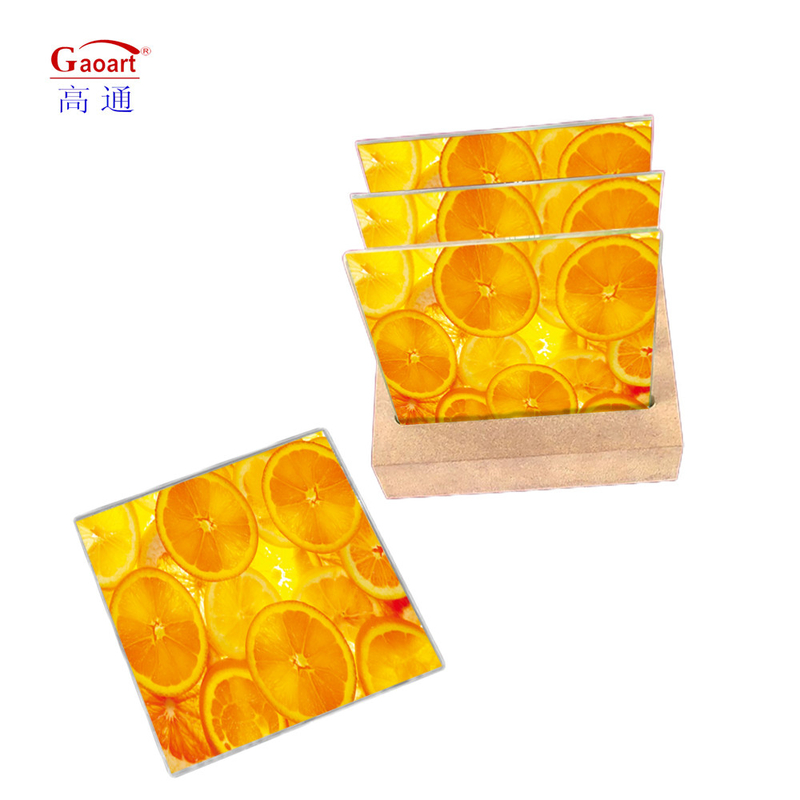 Tabela de corte de cores personalizada de forma quadrada com superfície lisa e camisinha de vidro de vinho