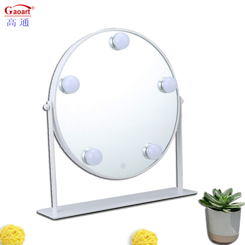 Pocket portátil pequena maquiagem portátil pequena com LED luz Espelho de mesa para todos os dias