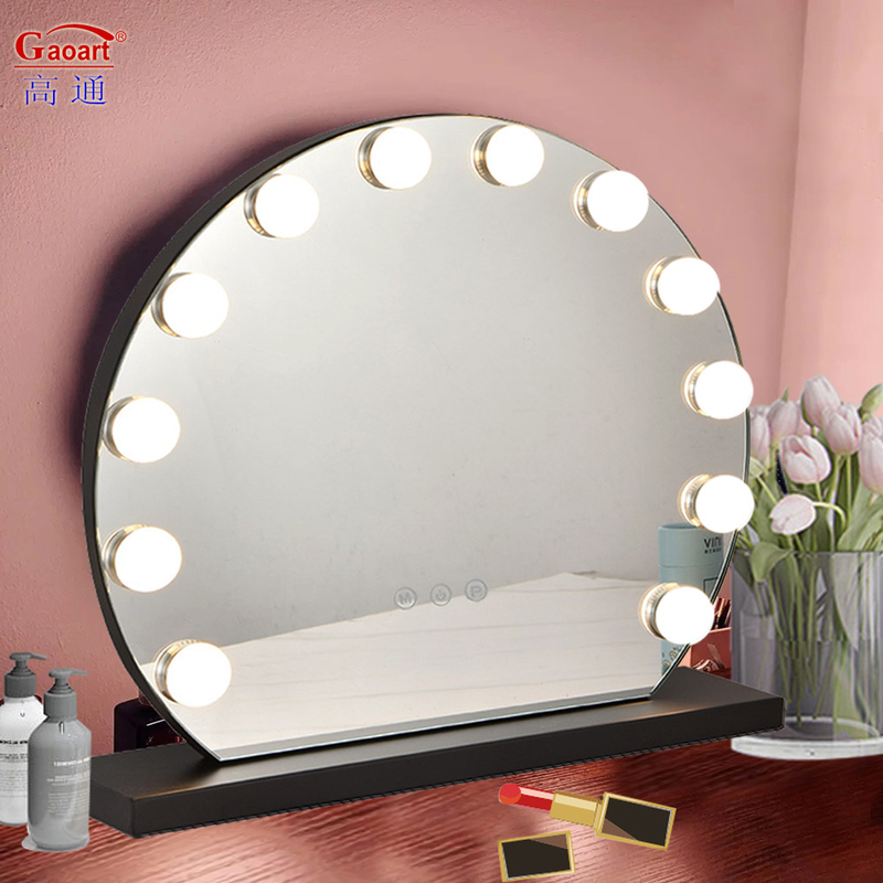 Hollywood Black Hair Salon Maquiagem Vanity iluminado Corpo de preenchimento LED Bulbo de luz Espelho