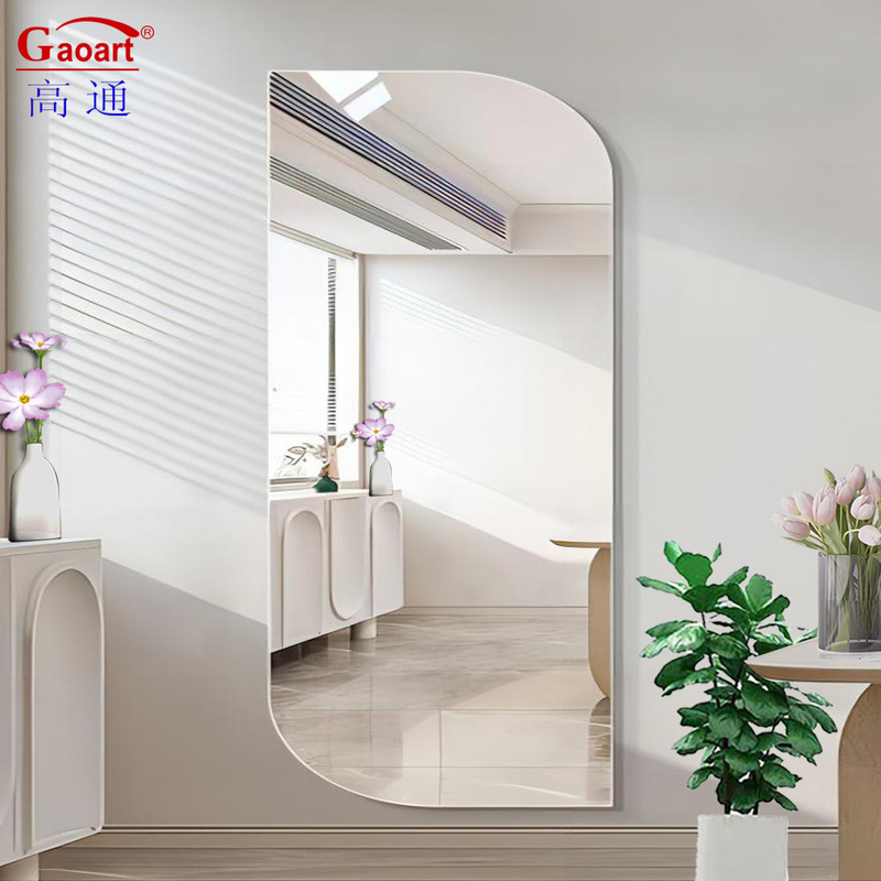 Home Full Body Float Glass Dress Design comprimento LED Light Beveled Decoração de parede pendurada Espelho