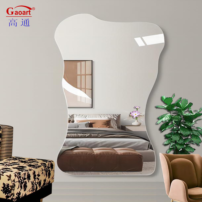 Comprimento do chão LED corredor embebido casa maquiagem de banheiro Espelho de decoração de metal para corpo inteiro