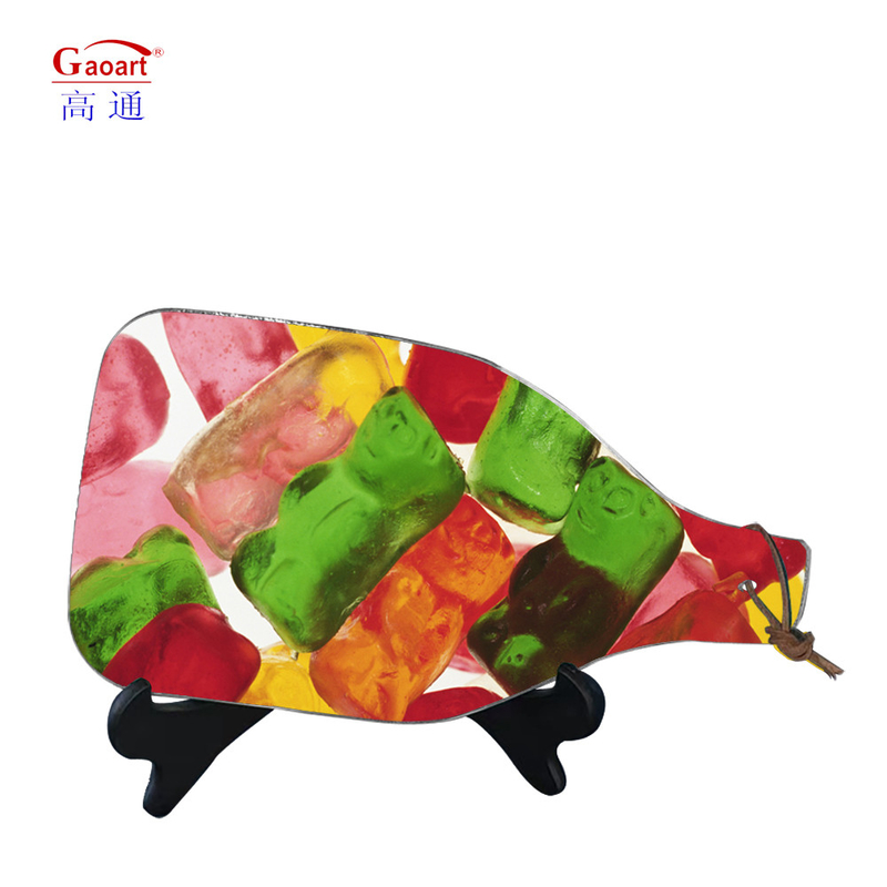 Placemat de ferramentas de cozinha de cores personalizadas em forma de garrafa de vinho para tabuleiro de corte temperado