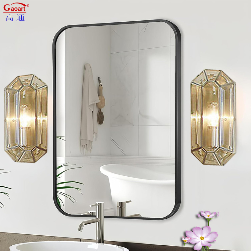Top Fashion Frame Alumínio Stick Dressing Gold Huge Mirror Wall com tamanho personalizado