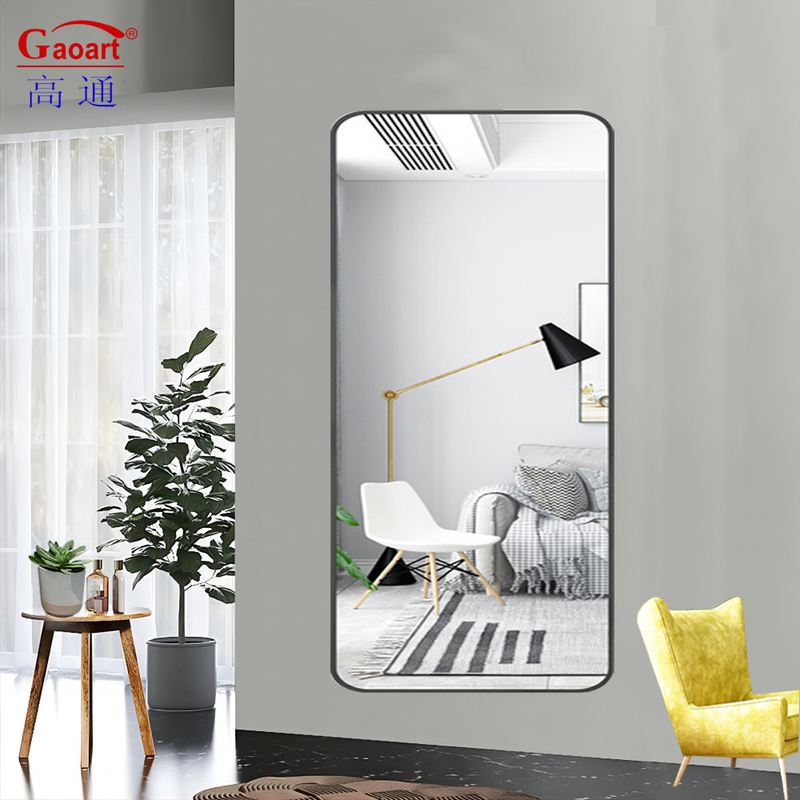 Metal Oval Rosa Ouro Parede LED Decoração de Casa Com Espelho de Estande Com Grande Área de Visualização