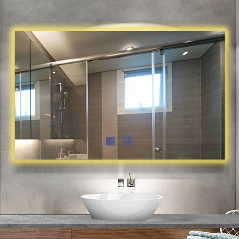Full Smart Glass Sticker Parede com espelho LED para decoração de banheiro tamanho personalizado