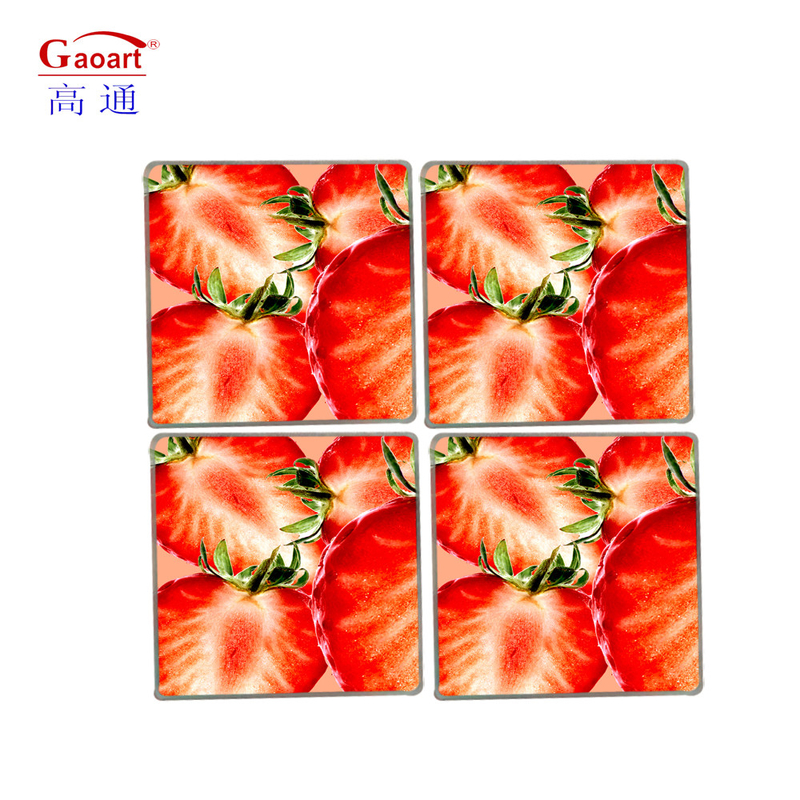 Logotipo personalizado Temperado Redondo Quadrado Carimbado Portable Vinho Glass Coasters Conjunto para Bebidas