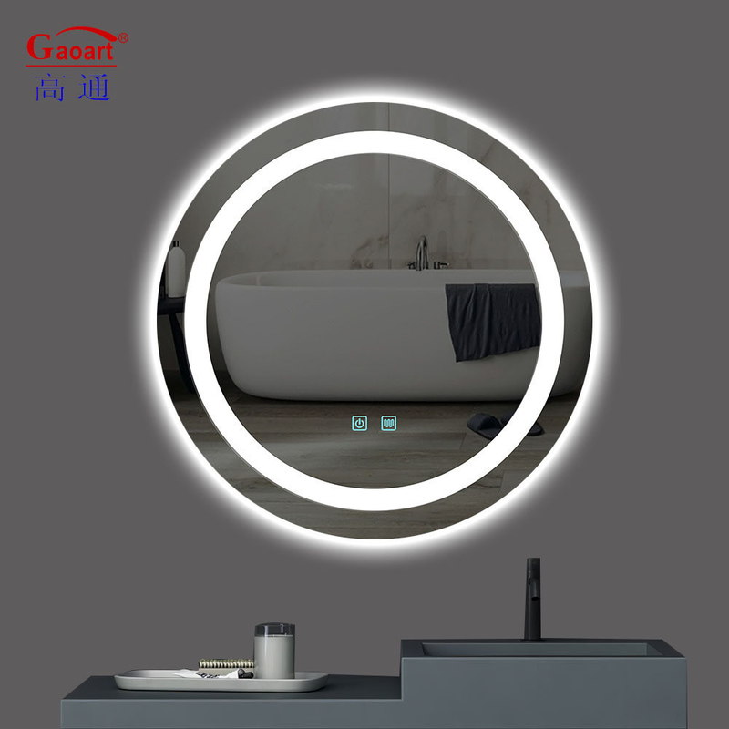Smart Touch Screen LED Espelho de banheiro para hotel tamanho personalizado Espelho de decoração de bevel