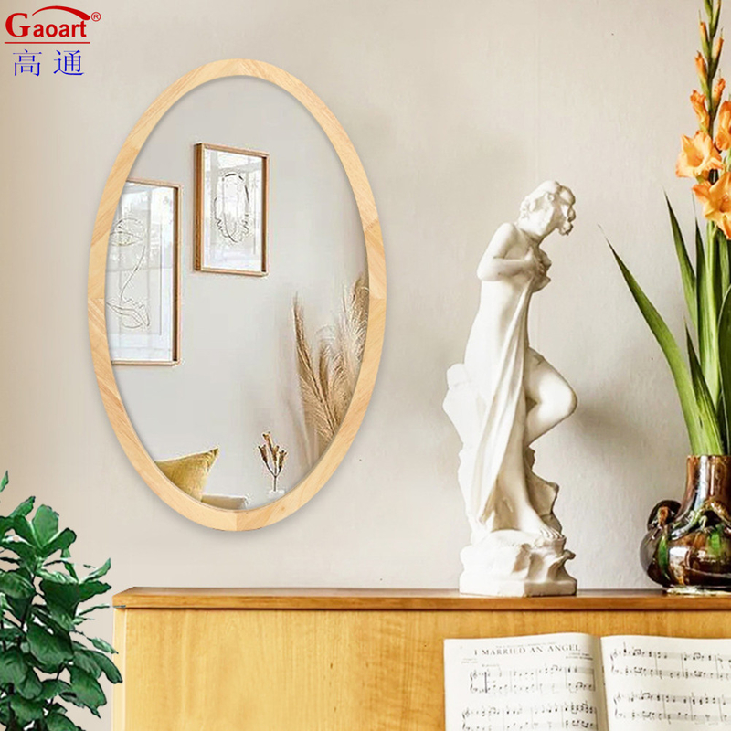 Dimensão personalizada Espelho de vidro Rústico Floral Antigo Decoração de comprimento completo Quadro de madeira