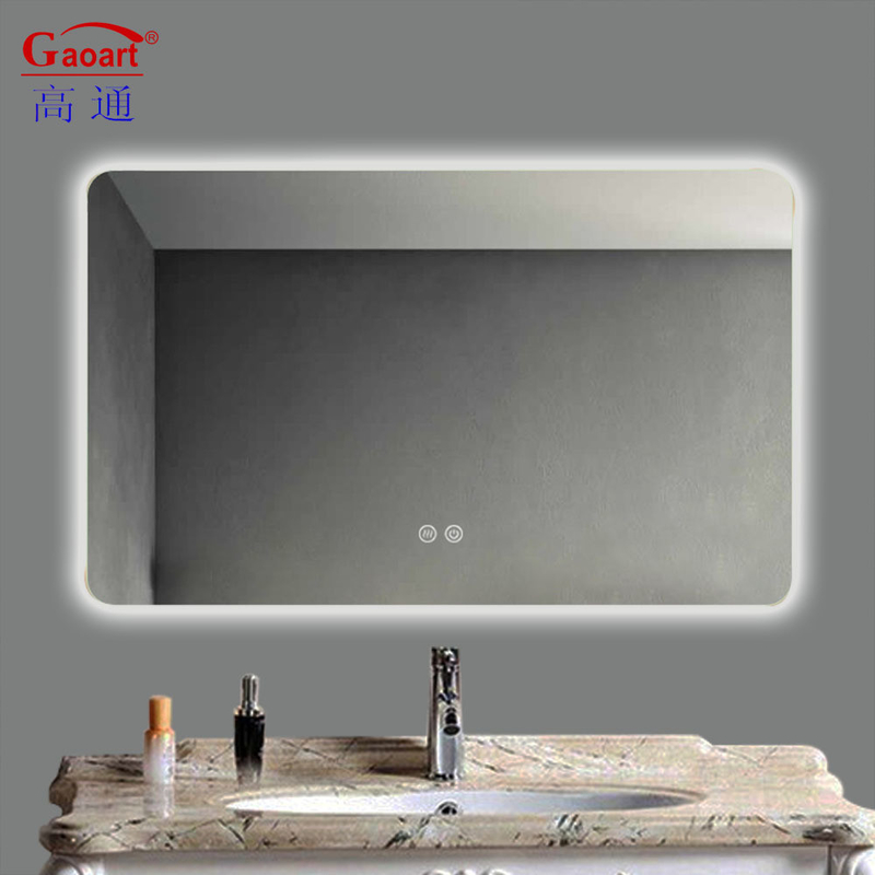 Espelho de vidro de estilo moderno retroiluminado LED touch screen banheiro Espelho de maquiagem de parede