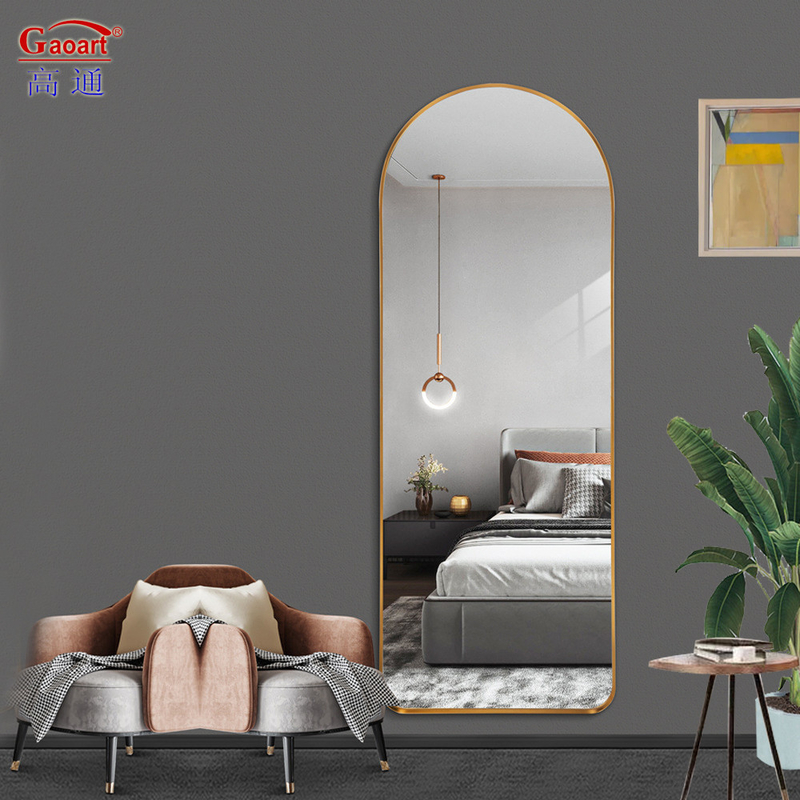 Adesivo de maquiagem de espelho de comprimento do chão para sala de estar do grande hotel em design de estilo Morden