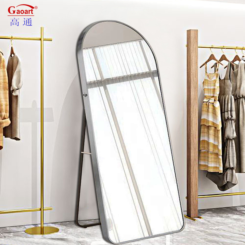 Full Length Gold Arch Frame Standing Black Home Decor Mirror para sala de estar Espelho de chão