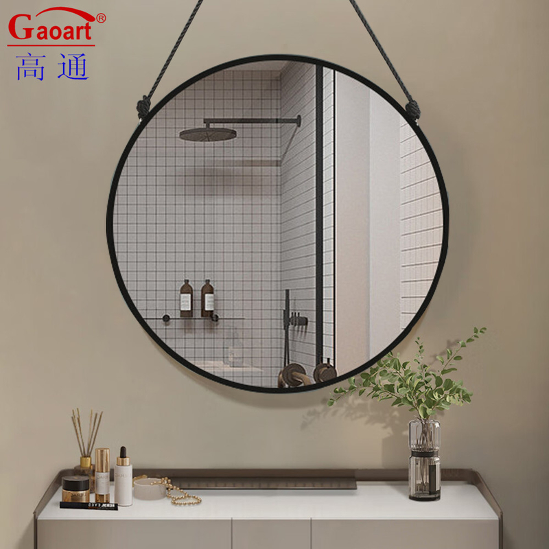 Decoração de casa redonda Espelho de estrutura de plástico para banheiro Decorativo estilo antigo vintage
