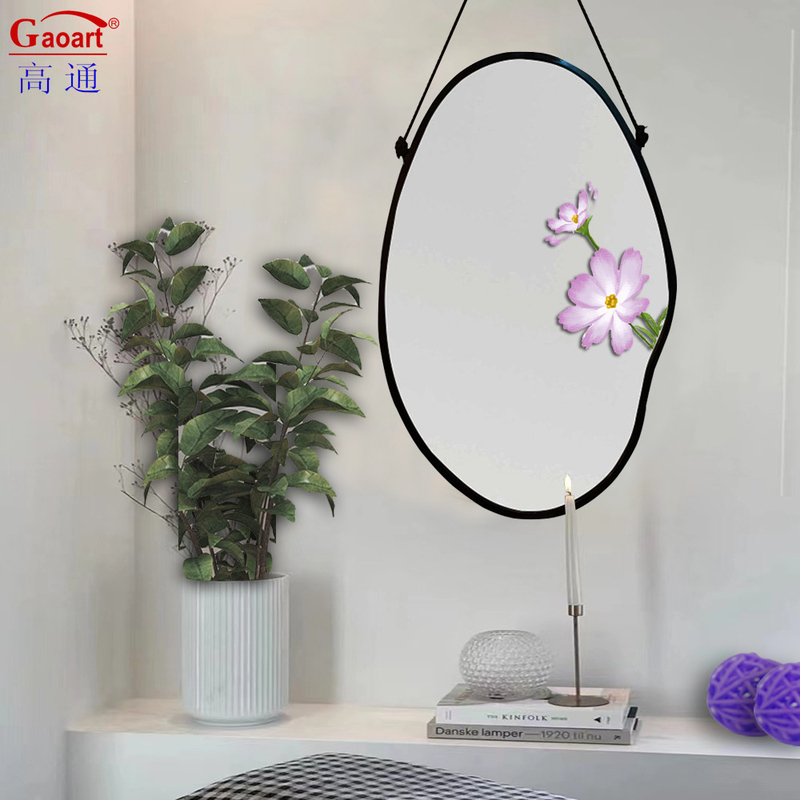 Espelho de parede Estrutura de plástico vintage de estilo lagartixo antigo para decoração de banheiro